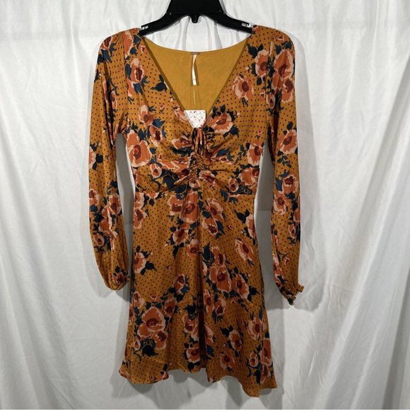 NWT $128 Free People [ 2 ] Morning Light Mini Dress in Neutral‎ Cooper - Picture 4 of 14